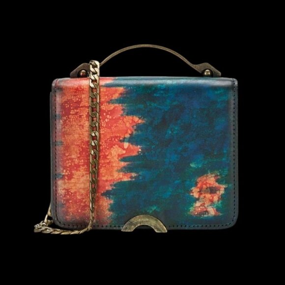 Beautiful Watercolor Cross body Leather Small Bag - Picture 5 of 5